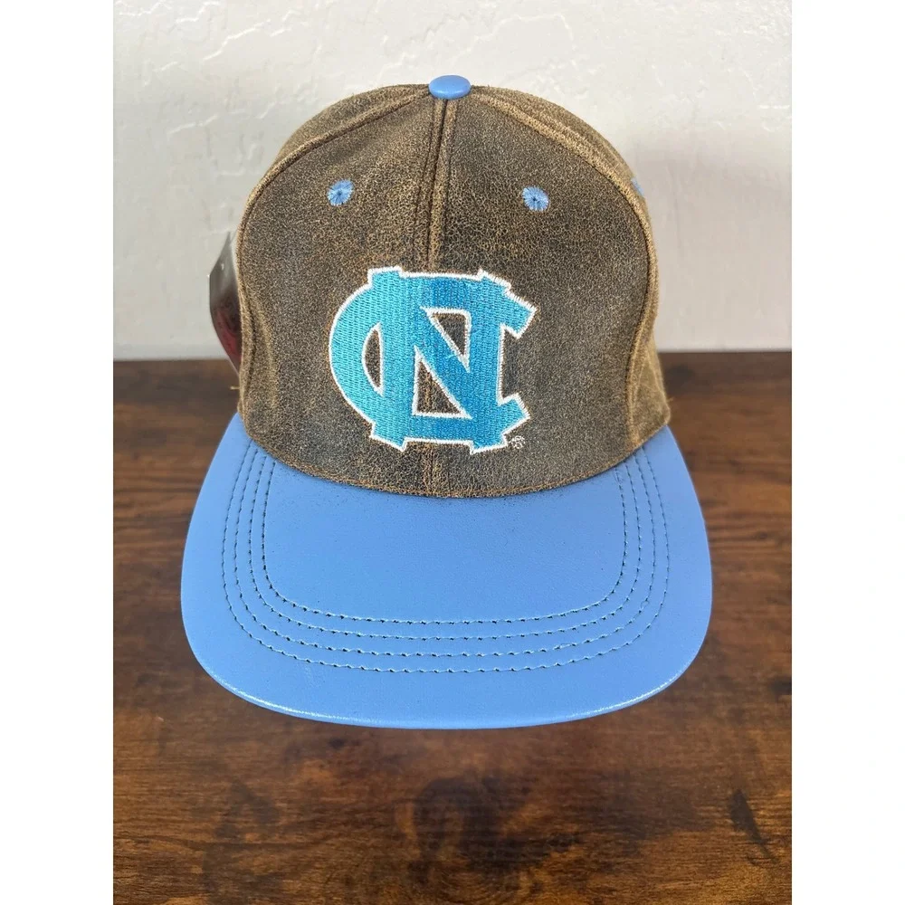 Modern Sportswear UNC Tar Heels Hat Brown Leather Blue Snapback Made in USA NWT